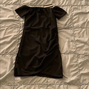 Black strapless dress